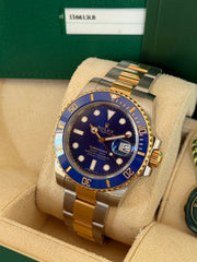 Pre-owned Rolex Submariner Bluesy 40mm Two Tone 116613LB 2019 Mint Condition Complete Set