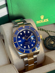 Pre-owned Rolex Submariner Bluesy 40mm Two Tone 116613LB 2019 Mint Condition Complete Set