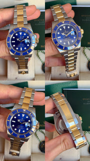 Pre-owned Rolex Submariner Bluesy 40mm Two Tone 116613LB 2019 Mint Condition Complete Set
