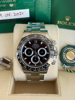 Pre-owned Rolex Daytona 116500LN Stainless Steel 2021 Box and Papers Mint Condition