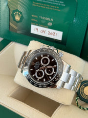Pre-owned Rolex Daytona 116500LN Stainless Steel 2021 Box and Papers Mint Condition