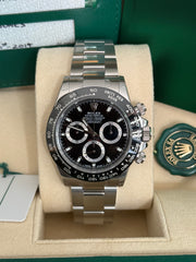 Pre-owned Rolex Daytona 116500LN Stainless Steel 2017 Box and Papers FULLY STICKERED