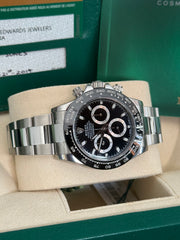 Pre-owned Rolex Daytona 116500LN Stainless Steel 2017 Box and Papers FULLY STICKERED