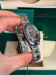 Pre-owned Rolex Daytona 116500LN Stainless Steel 2017 Box and Papers FULLY STICKERED