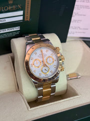 Pre-owned Rolex Daytona 116523 White Diamond Dial 2007 Complete Set