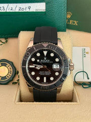 Pre-owned Rolex YachtMaster 42mm 226659 White Gold 2019 Complete UK Set