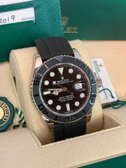 Pre-owned Rolex YachtMaster 42mm 226659 White Gold 2019 Complete UK Set