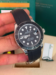 Pre-owned Rolex YachtMaster 42mm 226659 White Gold 2019 Complete UK Set
