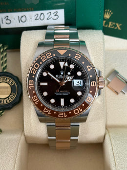 Pre-owned Rolex GMT Master II RootBeer Bi-Metal 126711CHNR 2023 Complete Set