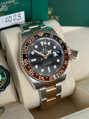 Pre-owned Rolex GMT Master II RootBeer Bi-Metal 126711CHNR 2023 Complete Set