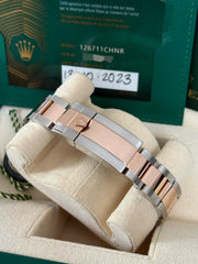 Pre-owned Rolex GMT Master II RootBeer Bi-Metal 126711CHNR 2023 Complete Set