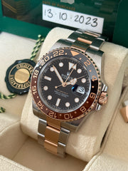 Pre-owned Rolex GMT Master II RootBeer Bi-Metal 126711CHNR 2023 Complete Set