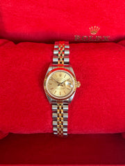 Pre-owned Rolex Datejust 69173 26mm 1994 Complete Set Champagne Dial