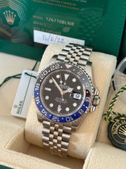 Pre-owned Rolex GMT Master II 126710BLNR Automatic Watch Batgirl 2022 Full Set