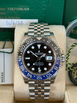 Pre-owned Rolex GMT Master II 126710BLNR Automatic Watch Batgirl 2022 Full Set