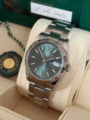 Pre-owned Rolex Datejust 36mm 126234 Mint Green Dial Oyster Bracelet