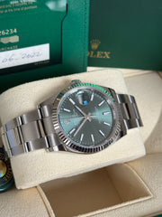 Pre-owned Rolex Datejust 36mm 126234 Mint Green Dial Oyster Bracelet