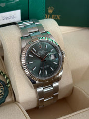Pre-owned Rolex Datejust 36mm 126234 Mint Green Dial Oyster Bracelet