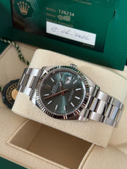 Pre-owned Rolex Datejust 36mm 126234 Mint Green Dial Oyster Bracelet