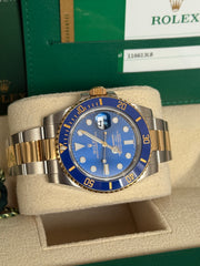 Pre-owned Rolex Submariner Bluesy 40mm Two Tone 116613LB 2019 Mint Condition Complete Set