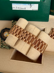 Pre-owned Rolex DayDate 40 228235 Chocolate Baguette Diamond Dial