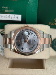 Pre-owned Rolex Datejust 41mm Two Tone 126631 2024 Mint Condition Complete Set