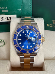 Pre-owned Rolex Submariner Bluesy 41mm Two Tone 126613LB 2023 Mint Condition Complete Set