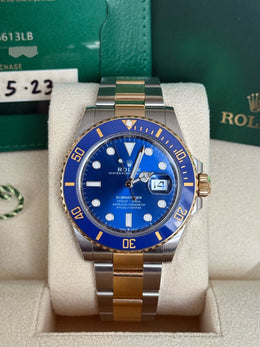 Pre-owned Rolex Submariner Bluesy 41mm Two Tone 126613LB 2023 Mint Condition Complete Set