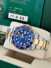 Pre-owned Rolex Submariner Bluesy 41mm Two Tone 126613LB 2023 Mint Condition Complete Set