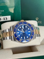 Pre-owned Rolex Submariner Bluesy 41mm Two Tone 126613LB 2023 Mint Condition Complete Set