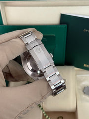 Pre-owned Rolex Datejust Discontinued Azzuro Roman Dial Smooth Oyster 126300 2026 Complete Set Box and Papers