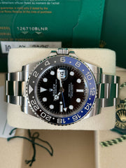 Pre-owned Rolex GMT Master II 126710BLNR Automatic Watch Batman 2025 Mint