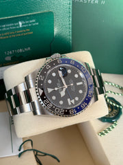 Pre-owned Rolex GMT Master II 126710BLNR Automatic Watch Batman 2025 Mint