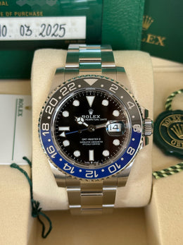 Pre-owned Rolex GMT Master II 126710BLNR Automatic Watch Batman 2025 Mint