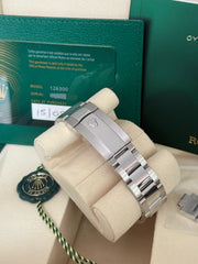 Pre-owned Rolex Datejust Discontinued Azzuro Roman Dial Smooth Oyster 126300 2026 Complete Set Box and Papers