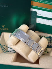 Pre-owned Rolex Datejust 36mm 116234 2017 Black Dial Oyster Strap Fluted Bezel Box and Papers Complete Set with Rolex Service Card