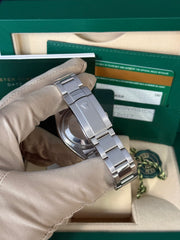 Pre-owned Rolex Datejust 36mm 116234 2017 Black Dial Oyster Strap Fluted Bezel Box and Papers Complete Set with Rolex Service Card