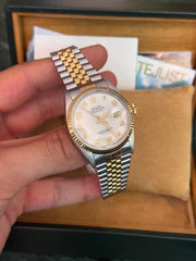 Pre-owned Rolex Datejust 36mm 16013 Computer Arabic Dial 1987 Complete Set