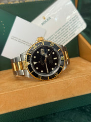 Pre-owned Rolex Submariner 16613 Black Kit 1990 Boxed with Rolex Services
