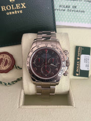 Pre-owned Rolex Daytona White Gold 40mm Racing Dial 116509 2005 Mint Condition Complete Set with Rolex Service