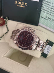 Pre-owned Rolex Daytona White Gold 40mm Racing Dial 116509 2005 Mint Condition Complete Set with Rolex Service