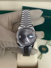 Pre-owned Rolex Datejust 36mm 126234 Rhodium Silver Dial with Factory Diamonds Jubilee 2026 Unworn Complete Set