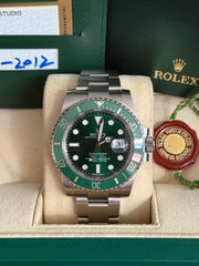 Pre-owned Rolex Submariner Hulk 40mm 116610LV 2012 Mint Condition Unpolished Complete Set
