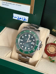 Pre-owned Rolex Submariner Hulk 40mm 116610LV 2012 Mint Condition Unpolished Complete Set
