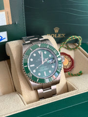 Pre-owned Rolex Submariner Hulk 40mm 116610LV 2012 Mint Condition Unpolished Complete Set