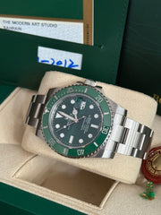 Pre-owned Rolex Submariner Hulk 40mm 116610LV 2012 Mint Condition Unpolished Complete Set