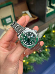 Pre-owned Rolex Submariner Hulk 40mm 116610LV 2012 Mint Condition Unpolished Complete Set