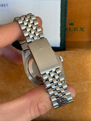 Pre-owned Rolex Datejust 36mm 16234 Sodalite Dial Jubilee Strap White Gold Bezel Full Collectors Set