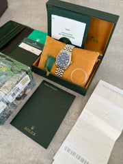 Pre-owned Rolex Datejust 36mm 16234 Sodalite Dial Jubilee Strap White Gold Bezel Full Collectors Set