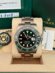 Pre-owned Rolex Submariner Hulk 40mm 116610LV 2018 Mint Condition Complete Set